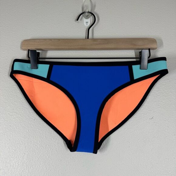 Triangl Colorblock Swim Bikini Bottom Only Colorful Neoprene Swimwear Size Large - Picture 1 of 5